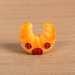 Оранжевый Миниатюрные украшения из смоляного круассана, для садовых кукольных домиков, оранжевые, 25x31 мм