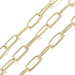 Настоящее золото 18K Латунные цепи для крепления стойки с покрытием овальной формы, несварные, с катушкой, долговечный, без кадмия и без свинца, реальный 18 k позолоченный, 13.5x5x1 мм