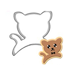 Stainless Steel Color Tarnish Resistant 304 Stainless Steel Cookie Cutters, Cookies Moulds, DIY Biscuit Baking Tool, Cat, Stainless Steel Color, 65x55x17.5mm