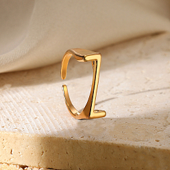 Letter Z Регулируемые открытые манжеты из сплава, реальный 18 k позолоченный, Письмо Z, внутренний диаметр: регулируемый