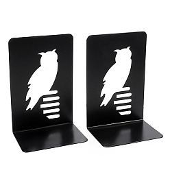 Птица Нескользящие железные подставки для книг, регулируемая настольная сверхмощная металлическая книжная пробка для полок, черный, Рисунок птицы, 90x120x175 мм