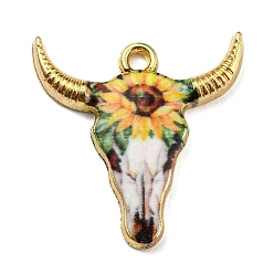 Белый Дым Подвески из сплава, без свинца, без кадмии и без никеля, крупный рогатый скот, серый, 22x21.5x2.5 мм, отверстие : 1.8 мм