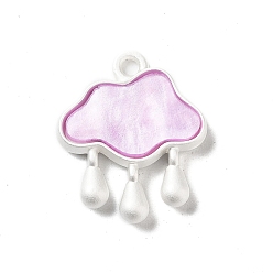 Сливовый Краска для выпечки из цинкового сплава с подвеской из смолы, дождливое облако, слива, 18.5x15.5x3 мм, отверстие : 1.6 мм