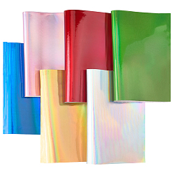 (52) Непрозрачная лаванда 6шт. ПВХ кожаная ткань, поделки товары для рукоделия, прямоугольные, разноцветные, 210x150x0.5 мм