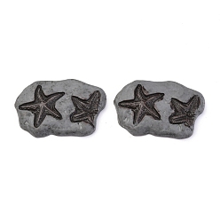 Смола Кабошоны из смолы, моделирование окаменелости динозавра, морская звезда, 35x24.5x4 мм