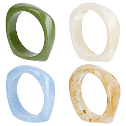 (52) Непрозрачная лаванда 4шт. 4 цветные акриловые браслеты, квадратный, разноцветные, внутренний диаметр: 2-1/2 дюйм (6.45 см), 1 шт / цвет