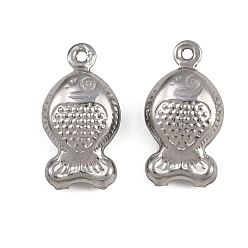 Нержавеющая Сталь Цвет 304 подвески из нержавеющей стали, рыбы прелести, анти-тускнение, цвет нержавеющей стали, 16x8.5x4.5 мм, отверстие : 1.2 мм