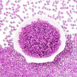 Орхидея 6/0 внутри цветные прозрачные стеклянные бусины, слеза, Топ пробуренной, сиреневые, 4~4.5x4x3 мм, отверстие : 1~1.2 мм, Около 4500 шт / фунт