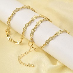 Настоящее золото 18K 4мм латунь 8 звенья цепи ожерелья для женщин и мужчин, стойки покрытие, долговечный, без свинца и без кадмия, реальный 18 k позолоченный, 18.50 дюйм (47 см)