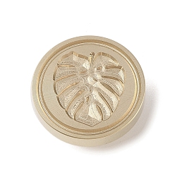 Лист Золотая восковая печать, латунная головка штампа, цветочный узор коллекции, для сургучной печати, лист, 25x14 мм, внутренний диаметр: 7 мм