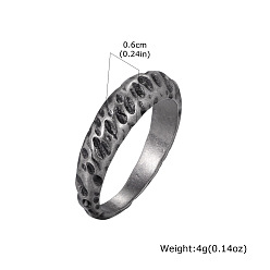 Stainless Steel Color 304 Stainless Steel Grooved Finger Rings, Stainless Steel Color, US Size 10(19.8mm)