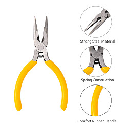 Yellow Jewelry Pliers, #50 Steel(High Carbon Steel) Wire Cutter Pliers, Gunmetal, Yellow, 135x55mm
