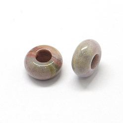 Indian Agate Natural Indian Agate European Large Hole Beads, Rondelle, 13~14x7~8mm, Hole: 5mm