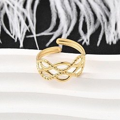 Настоящее золото 18K 304 регулируемые открытые манжеты из нержавеющей стали для женщин, золотые, 9.5 мм