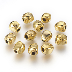 Античная Бронза Сплавочные овальные бусины тибетского стиля , овальные, античное золото , без свинца и без кадмия, 10x9.5x9 мм, отверстие : 3 мм