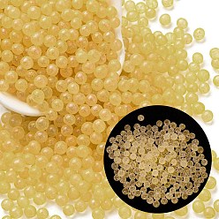 Золотистый Светящиеся в темноте прозрачные стеклянные круглые бусины, нет отверстий / незавершенного, золотые, 5 мм, около 2800 шт / упаковка