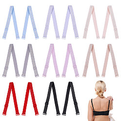 (52) Непрозрачная лаванда 16 пары 8 цвета полиэстеровые бретели для бюстгальтера, регулируемый держатель лямок бюстгальтера, с пластиковой пряжкой, разноцветные, 215~387x16x1 мм, 2 пара / цвет