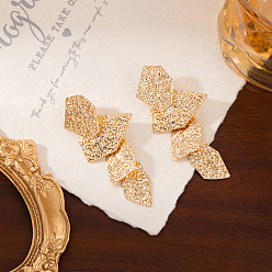 Цветок Железа болтаться серьги, золотые, цветок, 32.2x72.1 мм