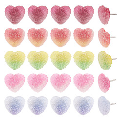 (52) Непрозрачная лаванда 50 шт. 5 цвета сердца градиент цвета друзы смоляные кнопки для рисования, с железной фурнитурой, Маркировочные булавки, для фото стены, карты, доска объявлений или пробковые доски, платина, разноцветные, 15 мм, 10 шт / цвет