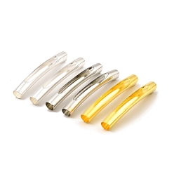 Gemischte Farbe Messingrohr Perlen, Hohl gebogenes Rohr, Gemischte Farbe, 40x5 mm, Bohrung: 4 mm