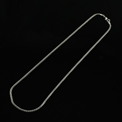 Stainless Steel Color Tarnish Resistant 201 Stainless Steel Network Chain Necklaces, with Lobster Clasps, Stainless Steel Color, 20 inch(50.8cm)