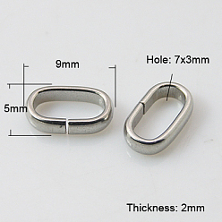 Stainless Steel Color Tarnish Resistant 304 Stainless Steel Quick Link Connectors, Linking Rings, 9x5x2mm, Hole: 7x3mm