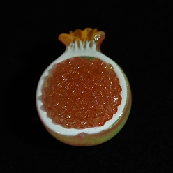 Pomegranate Украшения для кукольного домика из светящейся смолы, реквизит, имитация фруктов, светится в темноте, гранат, 23x30x19 мм