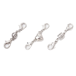 Платина 3шт 304 конвертер магнитных застежек из нержавеющей стали, разнообразные, платина, 35~40x6~9.5x6~6.5 мм