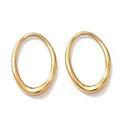 Настоящее золото 18K 304 нержавеющей стали связывающий кольца, овальные, ионное покрытие (ip), реальный 18 k позолоченный, 19x13x3 мм, внутренний диаметр: 15.5x9.5 мм