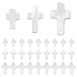 Морская Ракушка 30 шт. 3 стили бусины из натуральных ракушек трохид/трохус, крестик, цвет морской раковины, 9.5~15x6.5~10x2~4 мм, отверстие : 0.5~0.7 мм, 10 шт / стиль