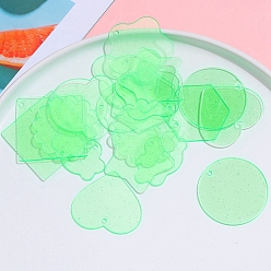 Весенне-зеленый Акриловые подвески, акриловый диск, аксессуары для ключей в форме диска своими руками, разнообразные, весенний зеленый, 40 мм