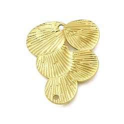 Золотой 304 подвески из нержавеющей стали, листовая ссылка, золотые, 23.5x20x1.5 мм, отверстие : 1.2 мм