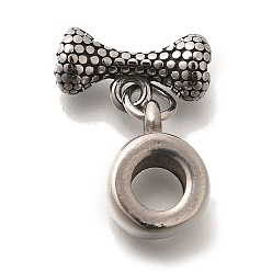 Античное Серебро 304 из нержавеющей стали застежками тумблеры, кость, античное серебро, Кольцо: 12.5x9x5 mm, отверстие : 1.8 мм, кости: 14x7.5x4.5 мм, отверстие : 1.6 мм