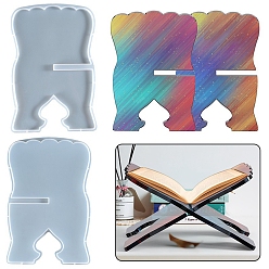 White DIY Book Stand Silicone Molds, Resin Casting Molds, For UV Resin, Epoxy Resin Craft Making, White, 300x197x8.5mm