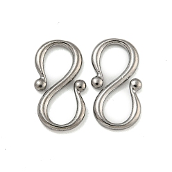 Нержавеющая Сталь Цвет Не тускнеет 304 застежки S-образной формы из нержавеющей стали, цвет нержавеющей стали, 13x6.5x1 мм