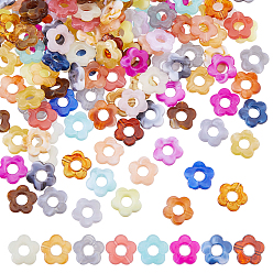 (52) Непрозрачная лаванда 200шт. прозрачные акриловые бусины градиентного цвета, Центр пробуренной, цветок, разноцветные, 14x14.5x4 мм, отверстие : 1.6 мм