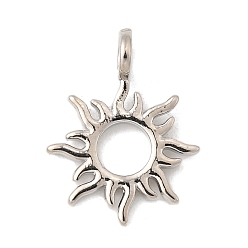 Платина Латунные подвески, талисманы солнечных лучей, долговечный, без свинца и без кадмия, стойки покрытие, платина, 15x12x1 мм, отверстие : 2.5 мм