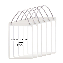 Blanco Etiquetas de precio colgantes de PVC borrables con cuerda, Rectángulo, blanco, 17.5x11.5x0.3 cm