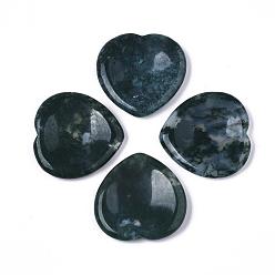 Мосс Агат Натуральный мох агат большой палец беспокойство камень, карманные пальмовые камни, для лечения Рэйки снятие стресса, формы сердца, 39~40x39~40x5~6 мм