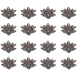 Античная Бронза Латунь цветок шарик крышки, античная бронза, 16x8 мм, отверстия: 1.5 мм, о 20 шт