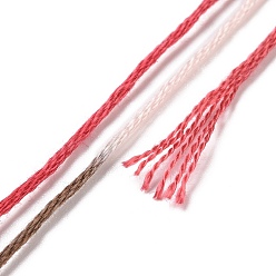 Light Coral 10 Skeins 6-Ply Polyester Embroidery Floss, Cross Stitch Threads, Segment Dyed, Light Coral, 0.5mm, about 8.75 Yards(8m)/skein