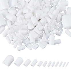Blanco 270 piezas 12 estilos funda de caucho sintético, blanco, 16~32x3.5~22 mm