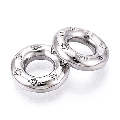 Нержавеющая Сталь Цвет 304 соединительные кольца из горного хрусталя из нержавеющей стали, цвет нержавеющей стали, 14.5~15x4 мм, отверстие : 6.5 мм
