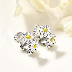 Нержавеющая Сталь Цвет 304 серьги из нержавеющей стали для женщин, с эмалью и 316 хирургическими штифтами из нержавеющей стали, цветок, цвет нержавеющей стали, 14x6 мм