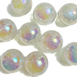 Светло-желтый 10 шт. светящиеся непрозрачные акриловые бусины, светится в темноте, круглые, светло-желтый, 16 мм