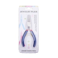 Midnight Blue Jewelry Pliers, #50 Steel(High Carbon Steel) Round Nose Pliers, Midnight Blue, 125x85mm
