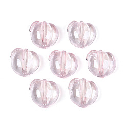 Розовый Прозрачные акриловые бусины, персик, туманная роза, 18x18.5x9 мм, отверстие : 3 мм