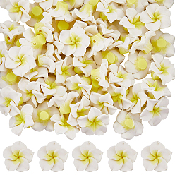 Белый 60шт. кабошоны из полимерной глины, цветок, белые, 20x11 мм