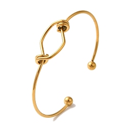 Настоящее золото 18K Ионное покрытие (ip) 304 открытые браслеты-манжеты из нержавеющей стали для женщин, реальный 18 k позолоченный, 5/8 дюйм (1.6 см), внутренний диаметр: 2x2-5/8 дюйм (5.2x6.8 см)