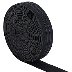 Black Flat Elastic Rubber Cord/Band, Webbing Garment Sewing Accessories, Black, 30mm